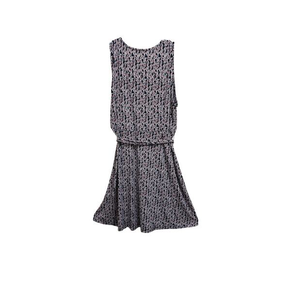 Loft Faux Wrap Tie Brown and Blue Floral Dress Women’s Size XL - Picture 3 of 3